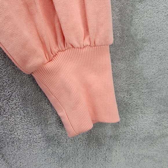 Womens Who What Wear Peach Pullover Sweatshirt Long Sleeve Button Accents XS - Picture 5 of 7